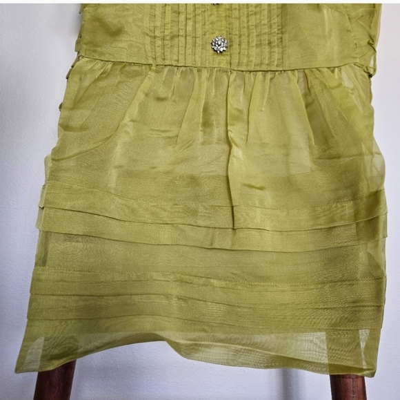 Anthropologie Maeve Peter Pan Collar Sheer Pintuck Babydoll Shirt - Picture 10 of 12